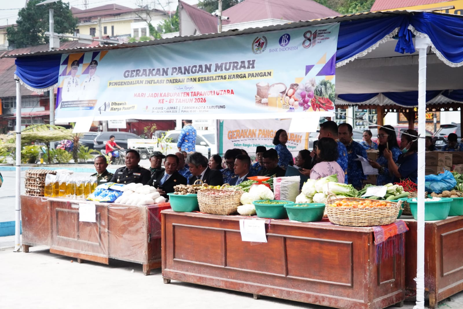 Gerakan Pangan Murah Hadir di Tarutung, Bupati Taput: Utamakan Masyarakat yang Membutuhkan